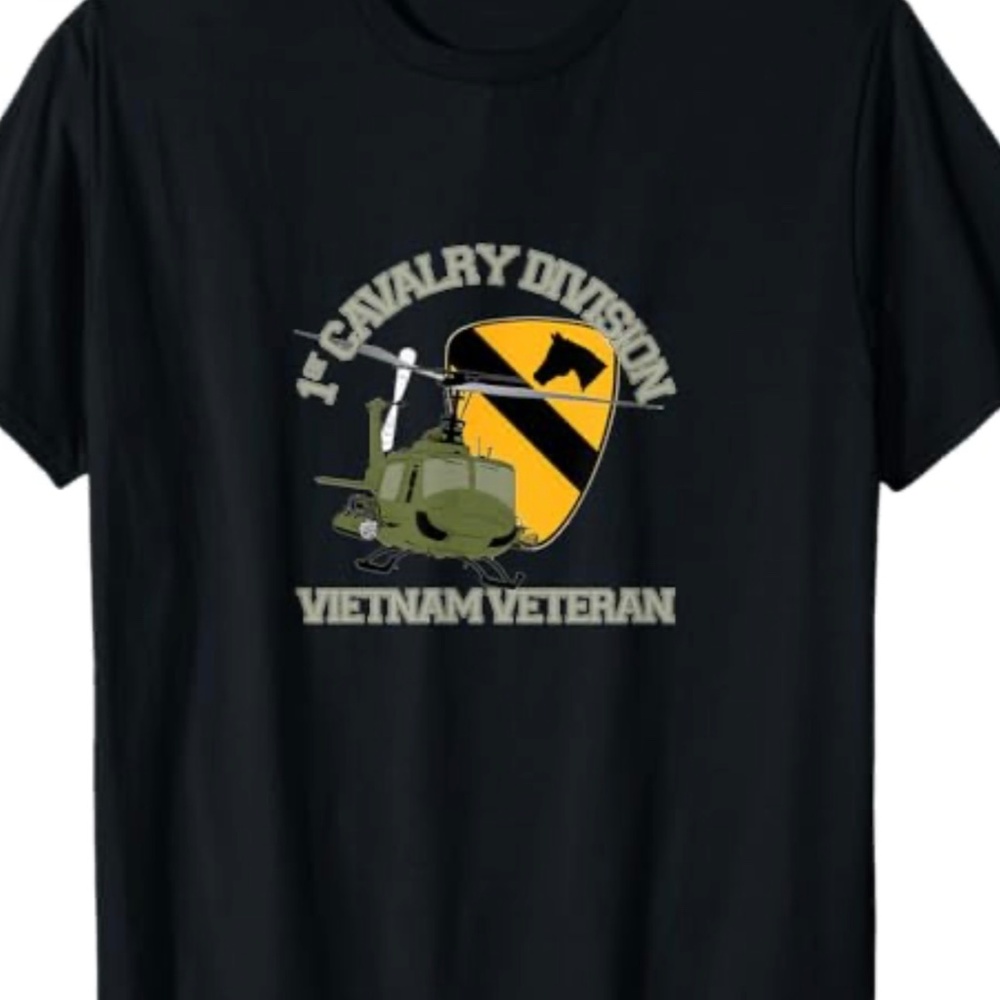 1st Cavalry Division Vietnam Veteran Black Tee Shirt SZ XL NWT